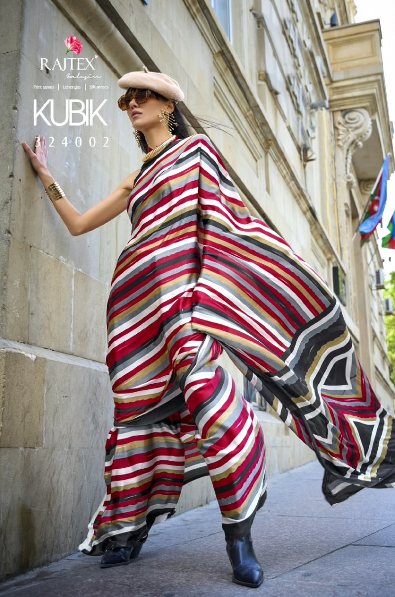 Kubik Nx By Rajtex Satin Crepe Printed Fancy Saree 